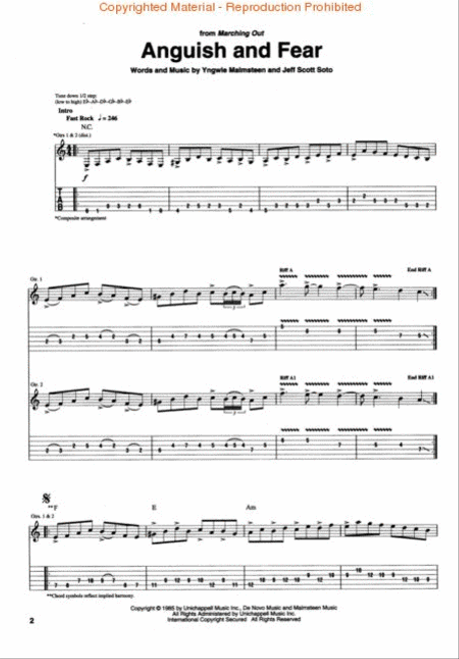 Yngwie Malmsteen Anthology Electric Guitar scores gallery preview page 2