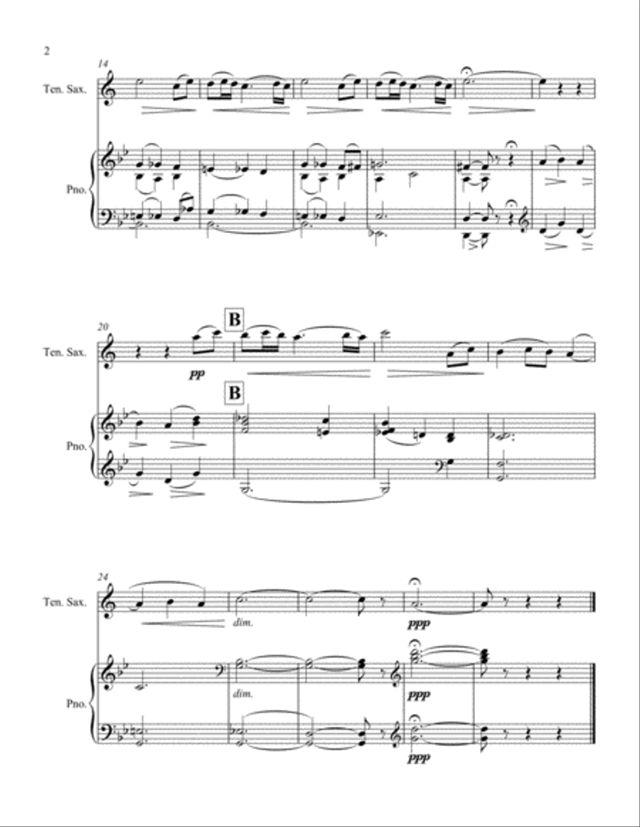 Cradle Song from 8 Russian Folksongs Tenor Saxophone scores gallery preview page 2