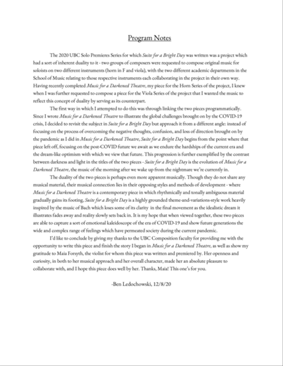 Suite for a Bright Day Viola Solo scores gallery preview page 2