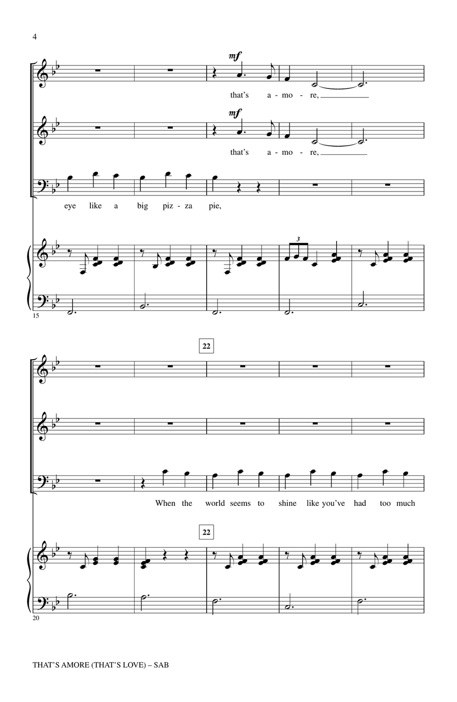 That's Amore (That's Love) (arr. Jill Gallina) 3-Part scores gallery preview page 3