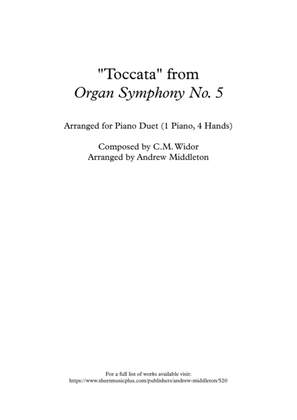 Book cover for Toccata arranged for Piano Duet