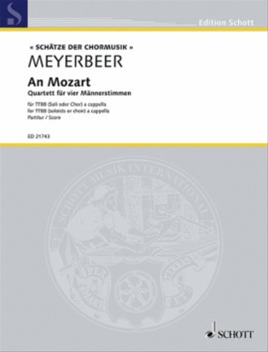 An Mozart Quartet For 4 Male Voices Ttbb (solo Or Choir) A Cappella, German Pno Rehear TTBB scores gallery preview page 1