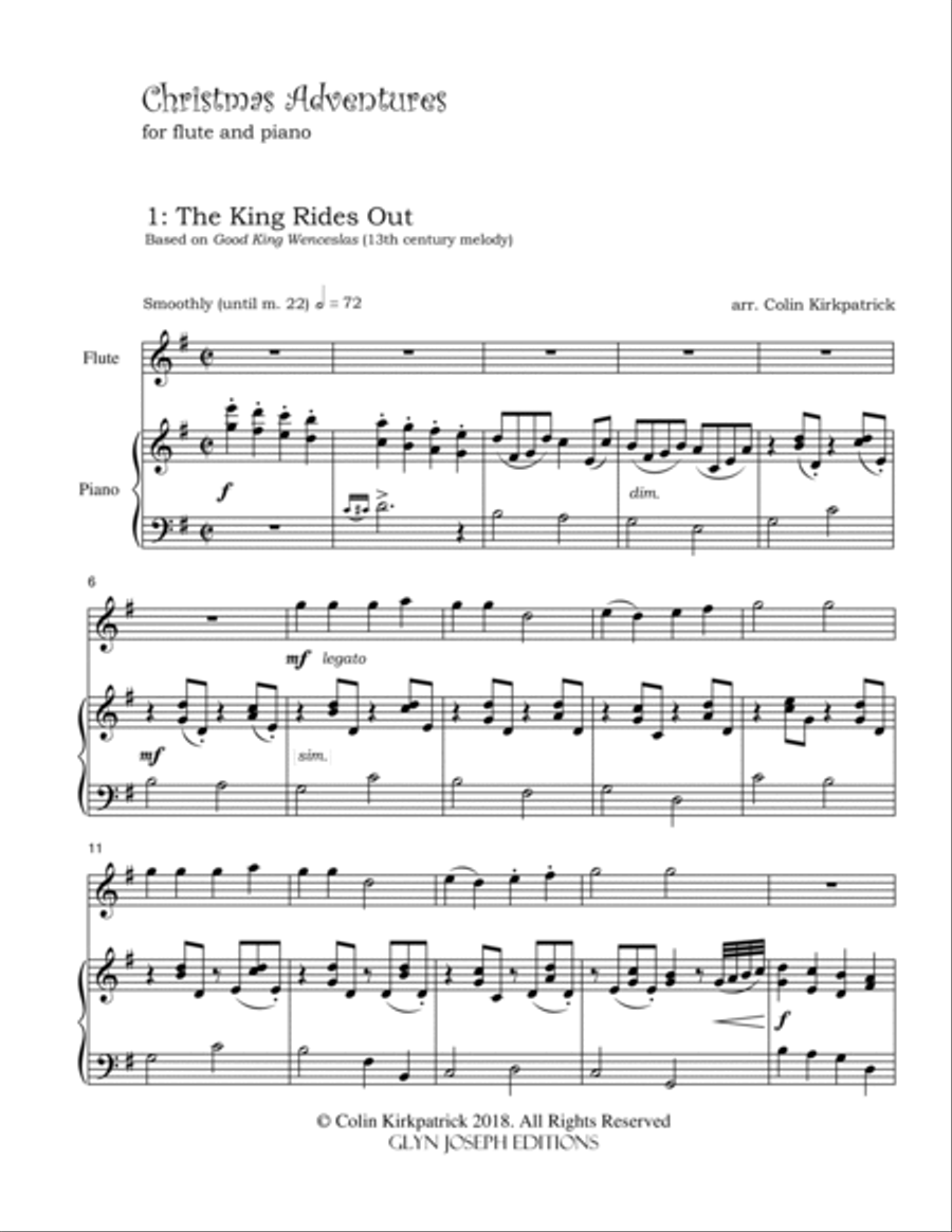Christmas Adventures for Flute and Piano Flute Solo scores gallery preview page 3