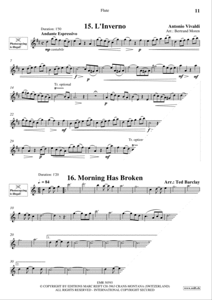 20 Slow Melodies Volume 1 Flute Solo scores gallery preview page 13