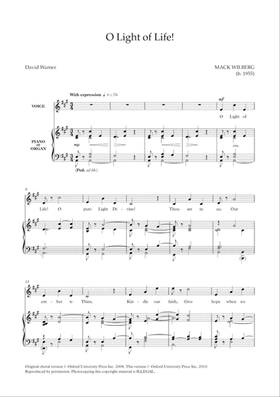 O Light of Life! (solo/high) High Voice scores gallery preview page 2