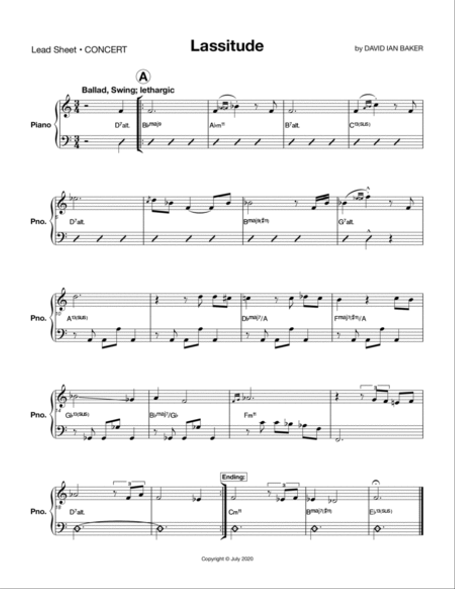 Lassitude Small Ensemble scores gallery preview page 1