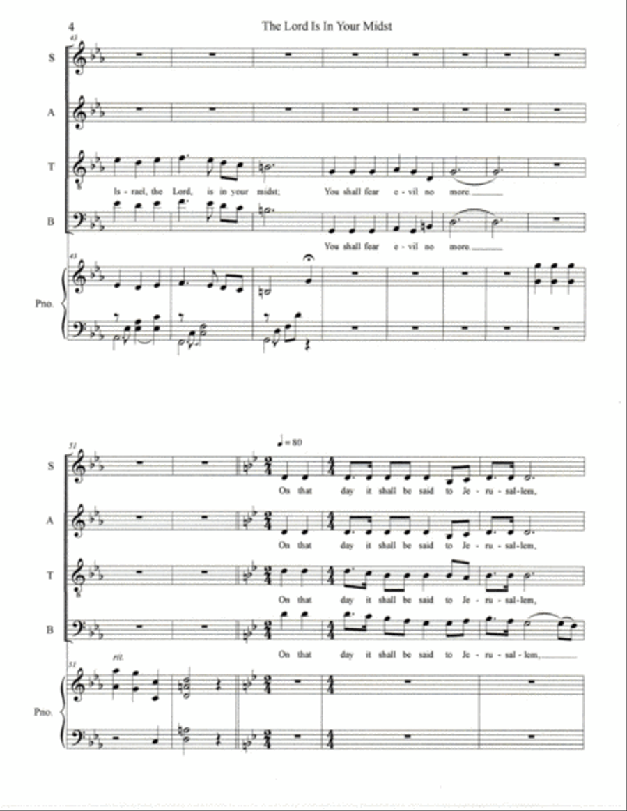 The Lord Is In Your Midst 4-Part scores gallery preview page 4