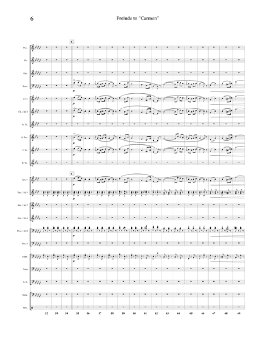 Prelude to Carmen (March of the Toreadors) transcribed for Concert Band Concert Band scores gallery preview page 5