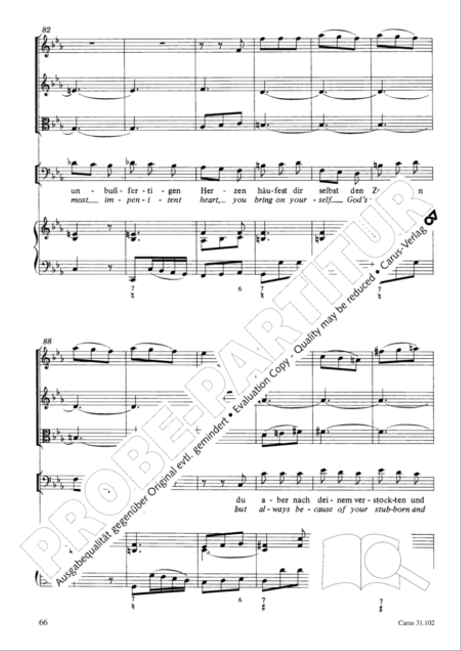 Lord God, your eyes are seeing truth in trusting (Herr, deine Augen sehen nach dem Glauben) ATB scores gallery preview page 67