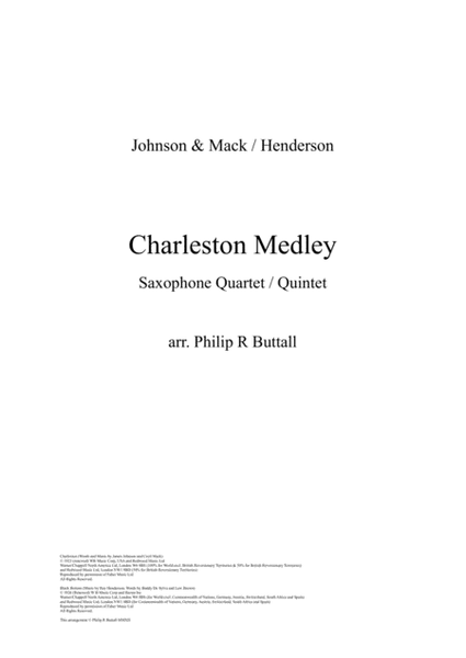 Charleston Medley (Saxophone Quartet / Quintet) - Score image number null