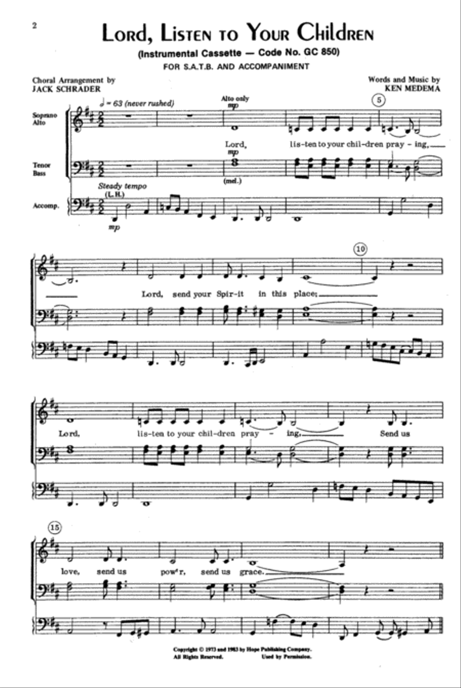 Lord, Listen to Your Children Lord, Listen to Your Children 4-Part scores gallery preview page 3
