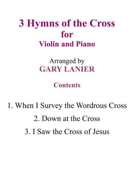 Gary Lanier: 3 HYMNS of THE CROSS (Duets for Violin & Piano) image number null