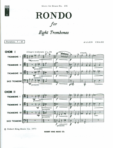 Chase Rondo Mfb236 8 Trombones Score & Parts