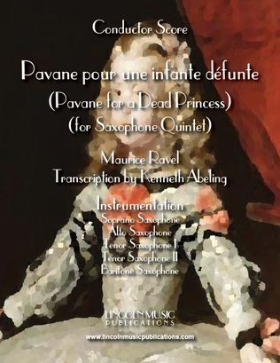 Book cover for Ravel - Pavane for a Dead Princess (for Saxophone Quintet SATTB)