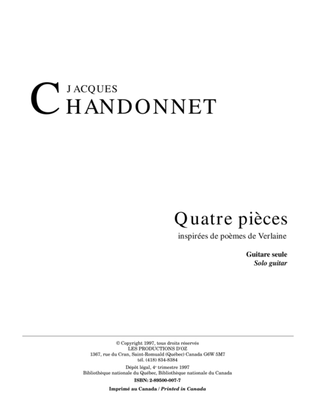 Book cover for 4 pièces inspirées de poèmes de Verlaine