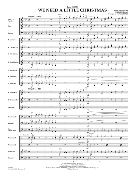 We Need a Little Christmas (from "Mame") - Full Score