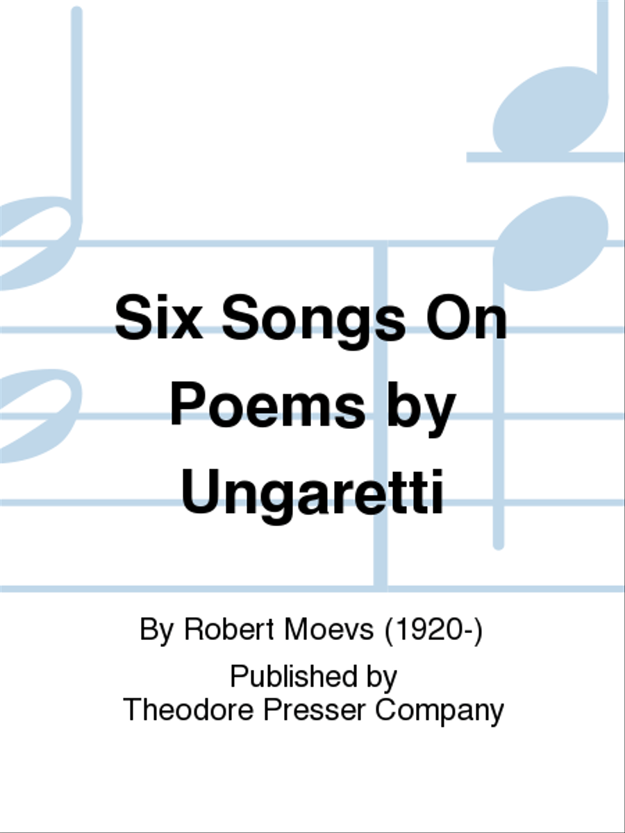 Six Songs On Poems By Ungaretti Chamber Music scores gallery preview page 1