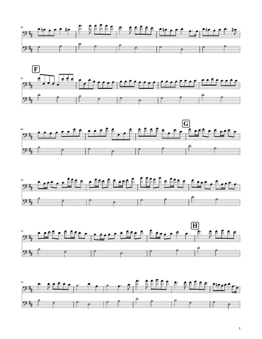 Canon in D - Trombone Duet Trombone Duet scores gallery preview page 3
