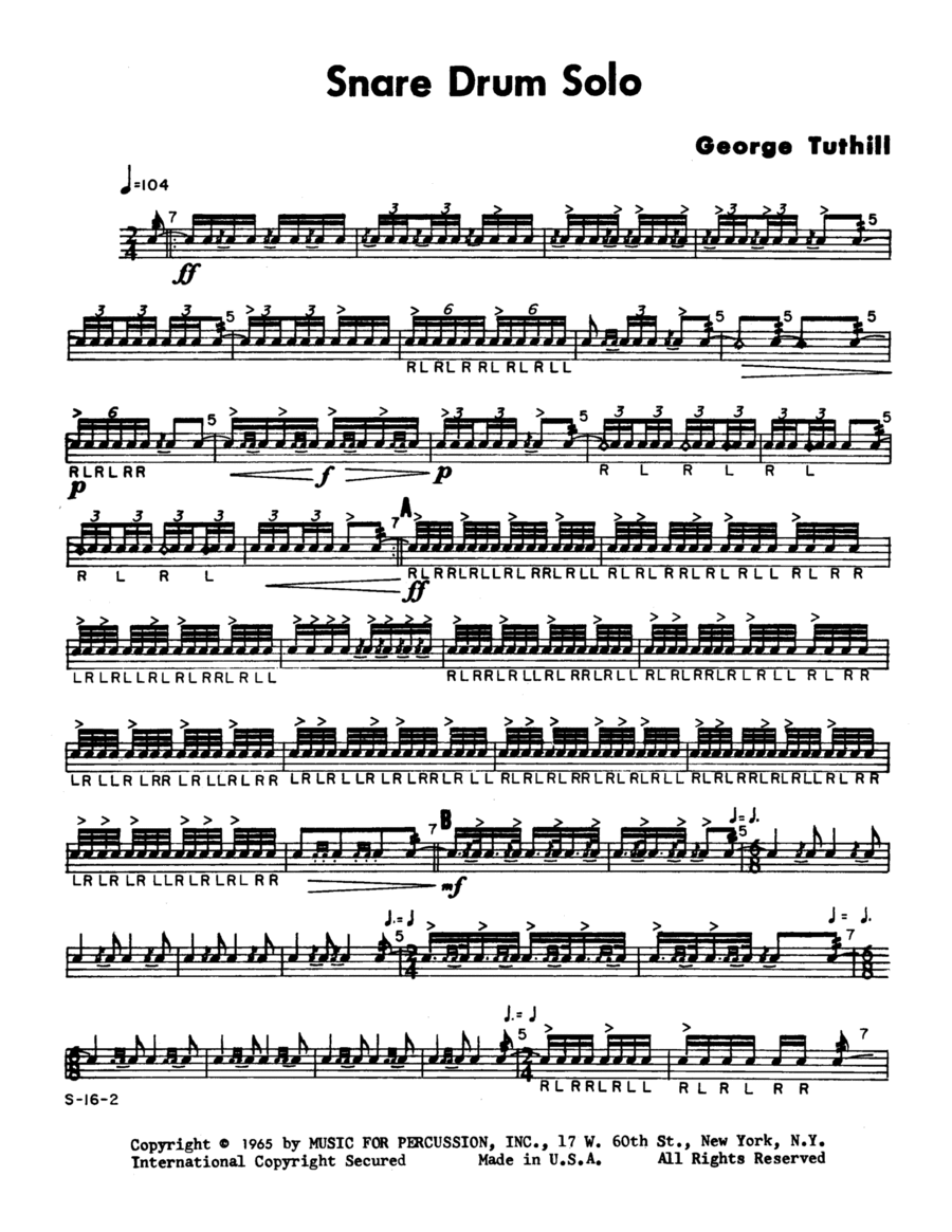 Snare Drum Solo Snare Drum Solo Snare Drum scores gallery preview page 1