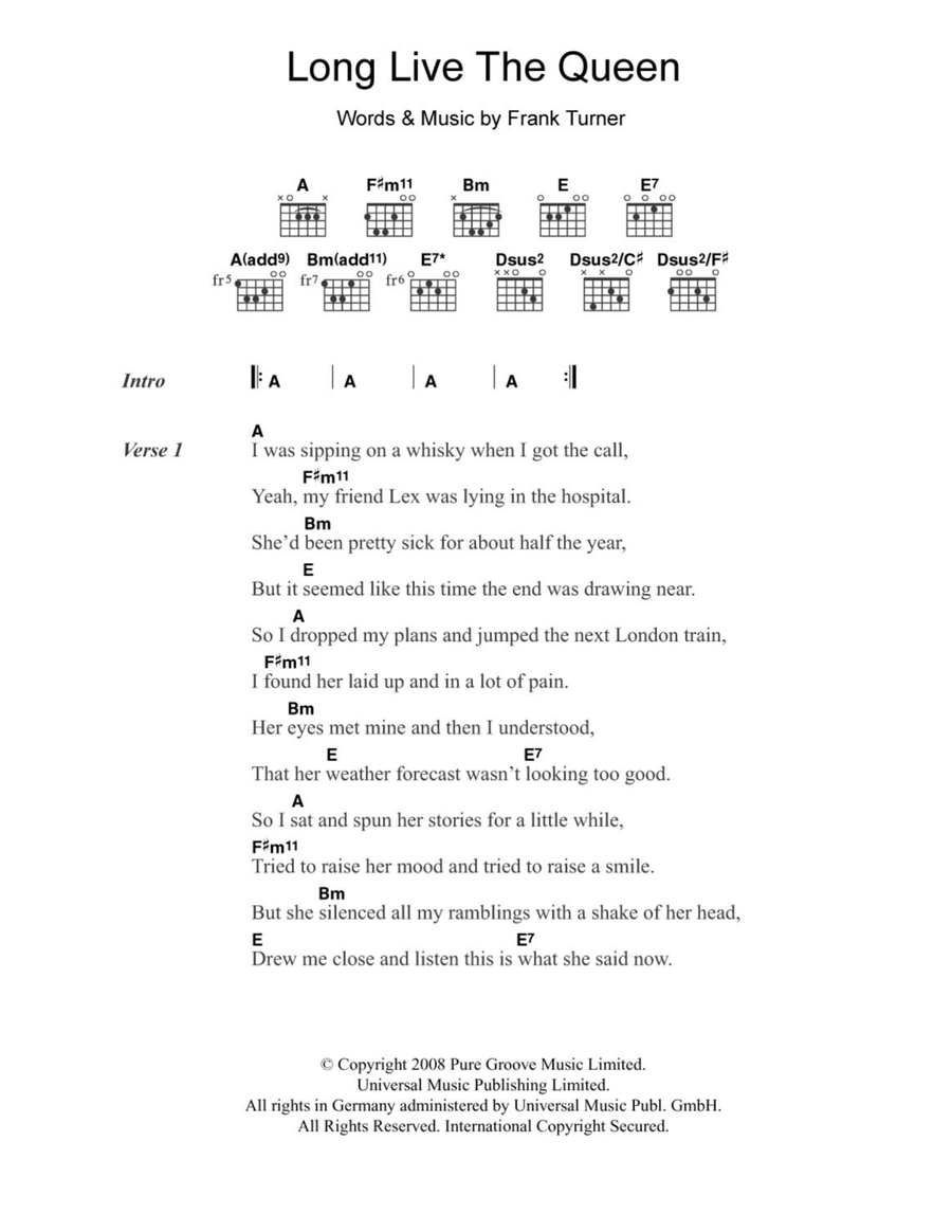 Long Live The Queen Acoustic Guitar scores gallery preview page 1