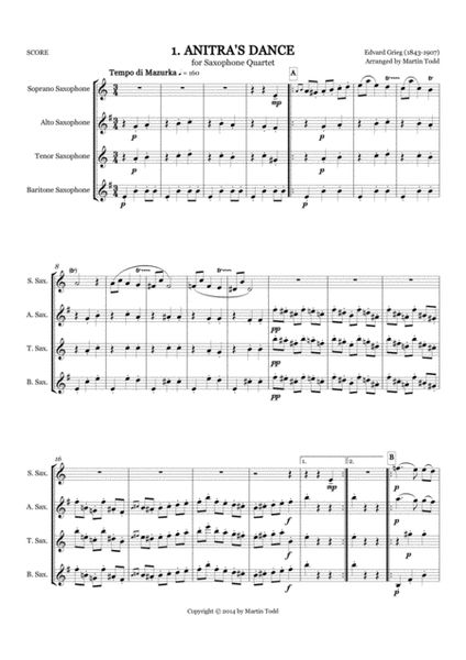 14 Original Saxophone Quartets - Score & Parts (SATB) image number null
