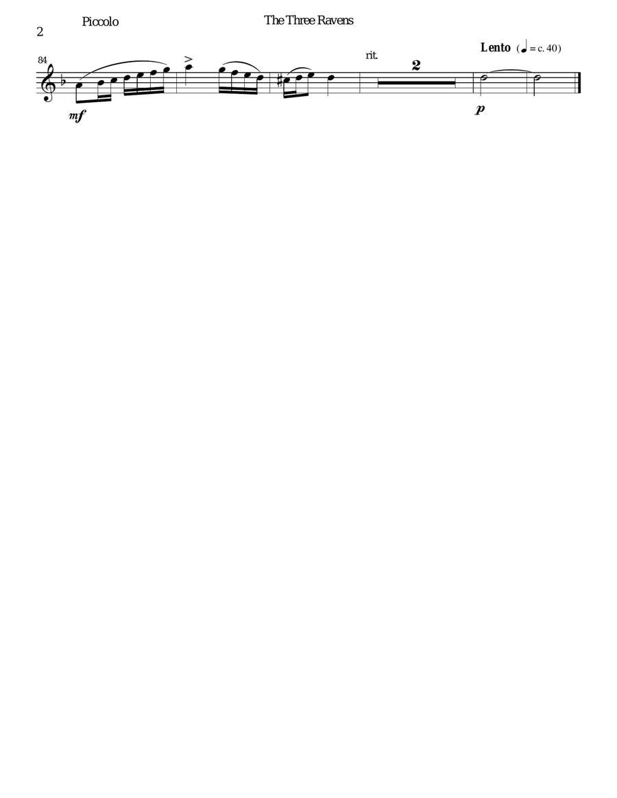 Variations on The Three Ravens for flute quintet Flute Solo scores gallery preview page 5