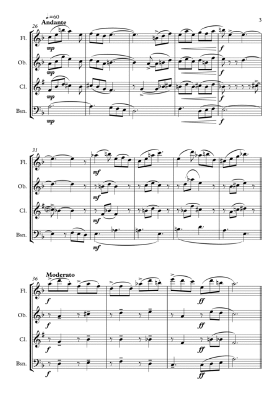 Tabby - Wind Quartet Tabby - Wind Quartet Woodwind Quartet scores gallery preview page 3