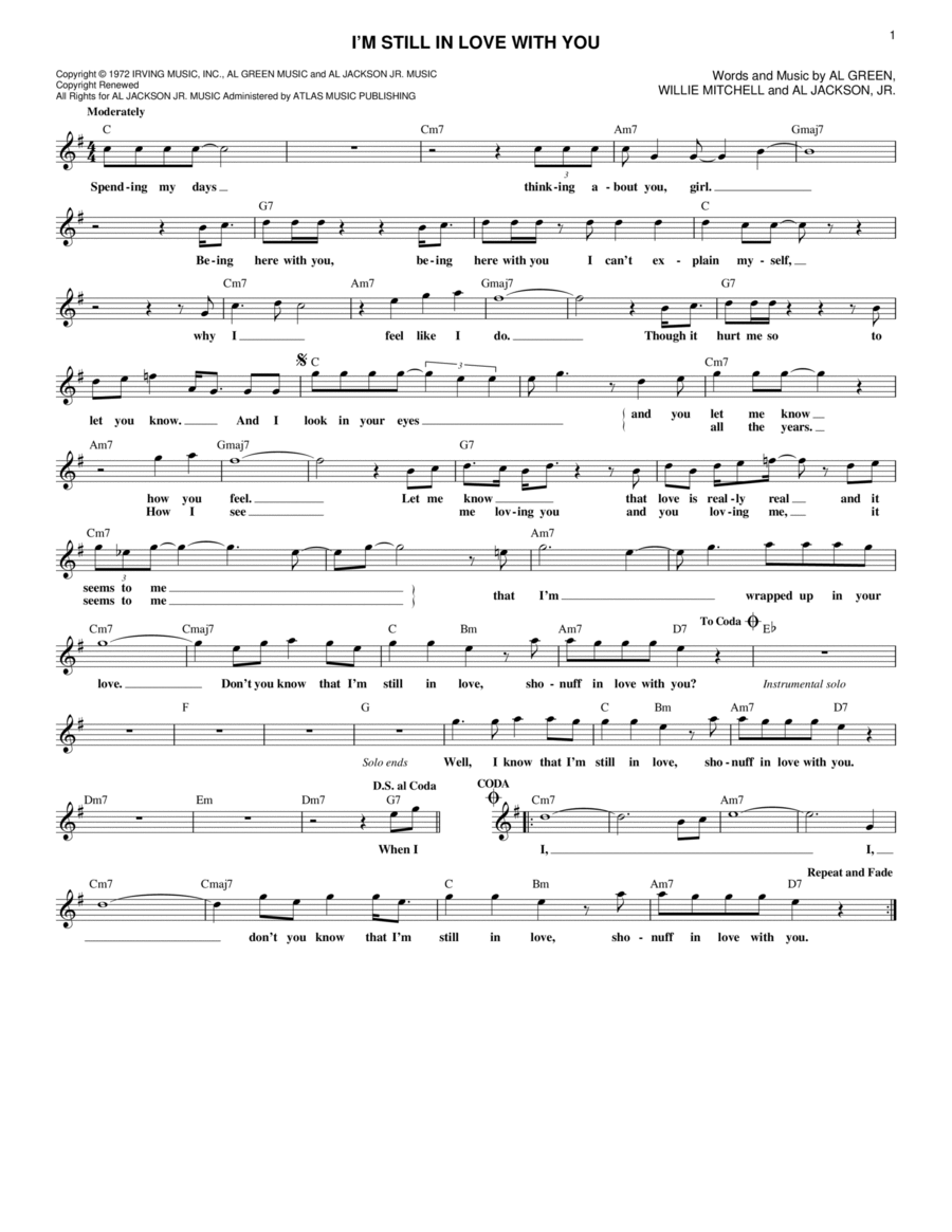 I'm Still In Love With You Electric Guitar scores gallery preview page 1