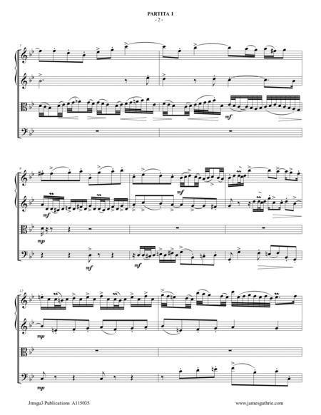 BACH: 6 Partitas Complete BWV 825-830 for String Quartet image number null