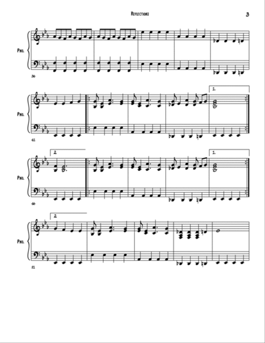 Reflections(on Piano) Piano Solo scores gallery preview page 3
