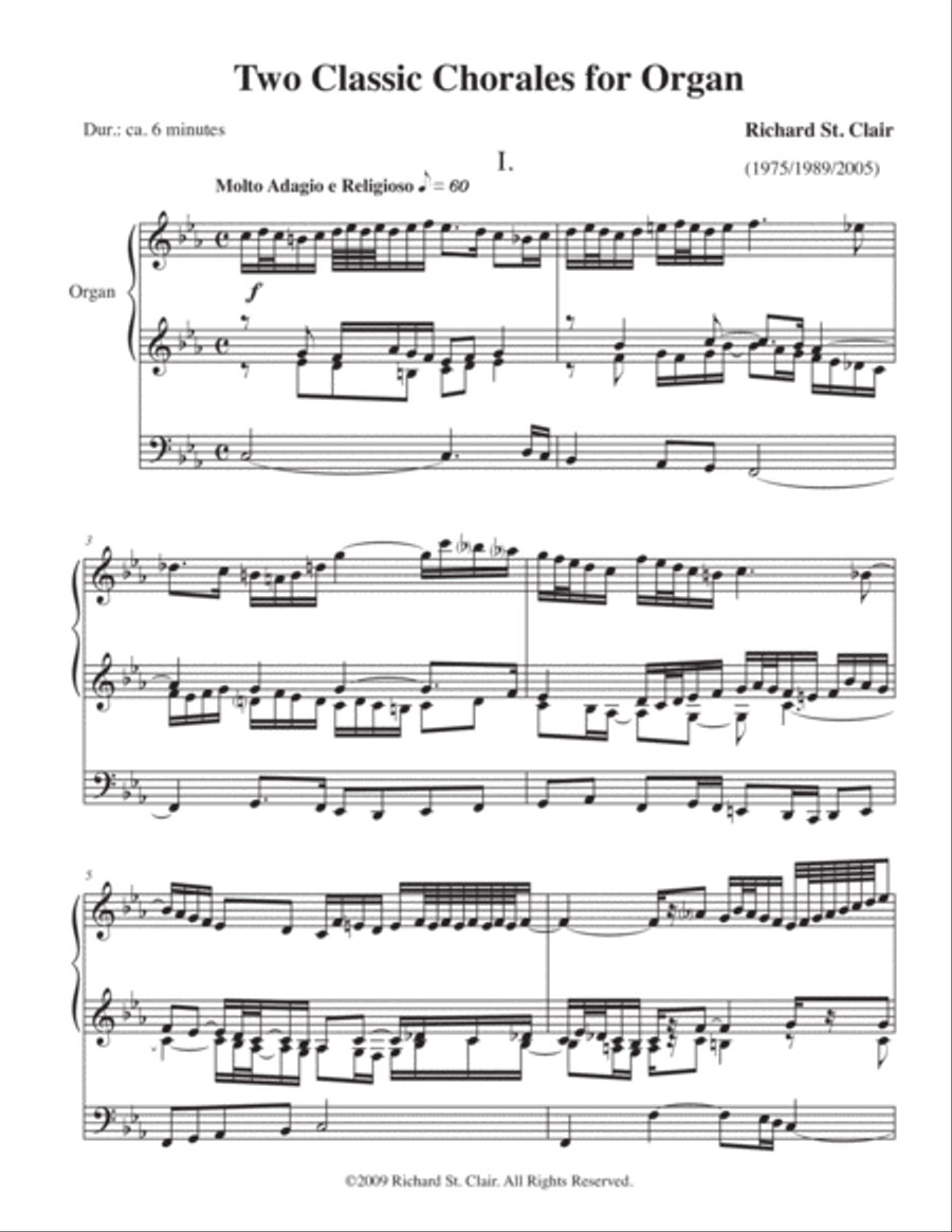 Two Classic Chorales for Organ Organ Solo scores gallery preview page 1