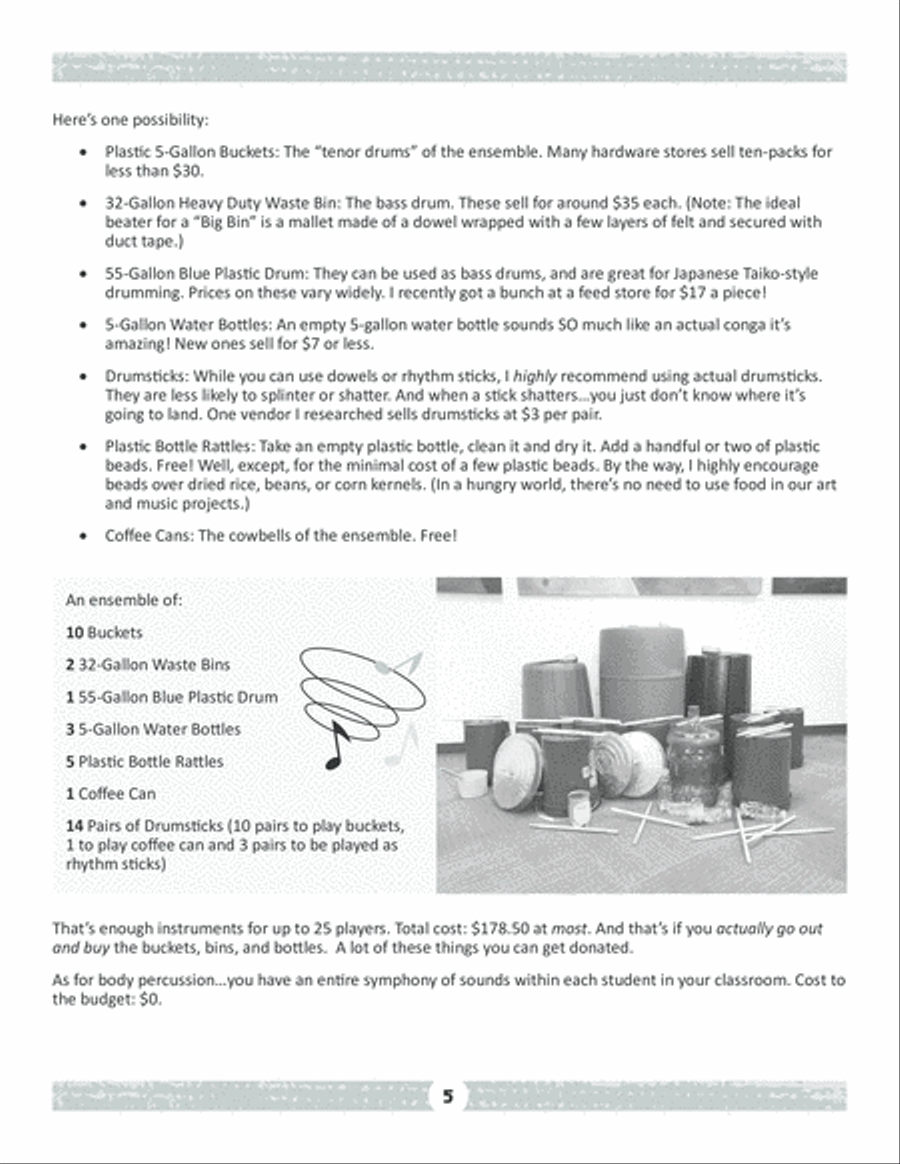 Buckets to Body Percussion Percussion scores gallery preview page 4