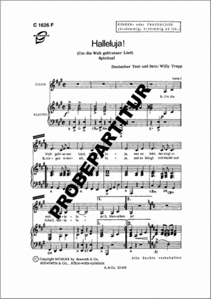 Halleluja! Women's Choir scores gallery preview page 1