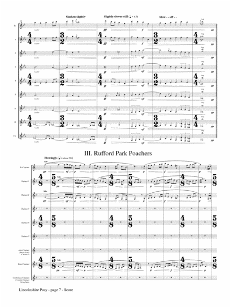 Lincolnshire Posy for Clarinet Choir Clarinet Choir scores gallery preview page 4