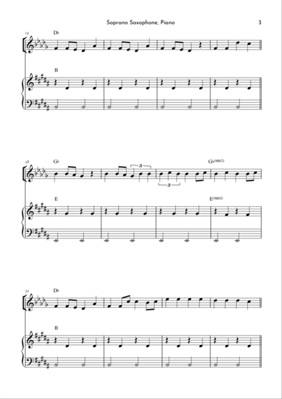 Calm Down Soprano Saxophone scores gallery preview page 3