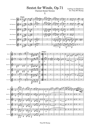 Sextet, Op.71 for Clarinet Sextet