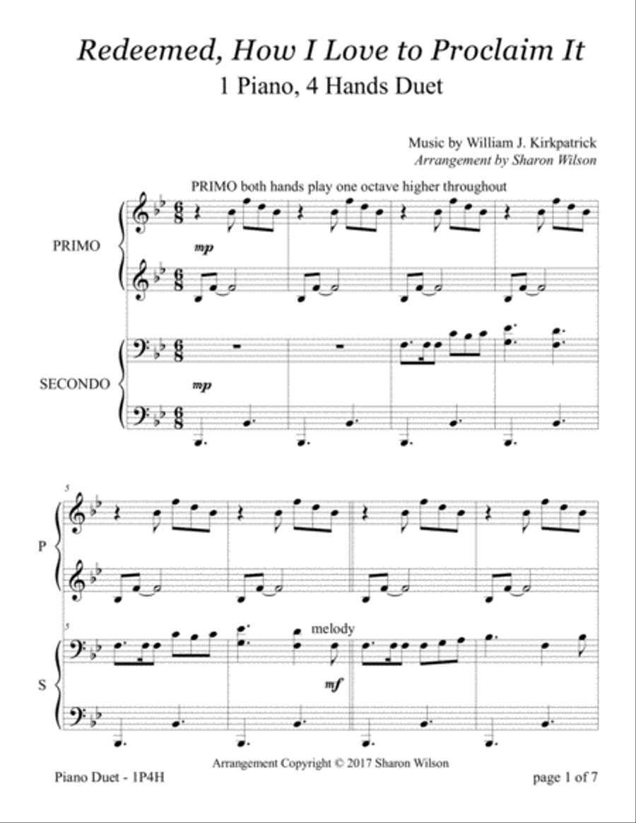 Redeemed, How I Love to Proclaim It (1 Piano, 4 Hands Duet) 1 Piano, 4-Hands scores gallery preview page 5