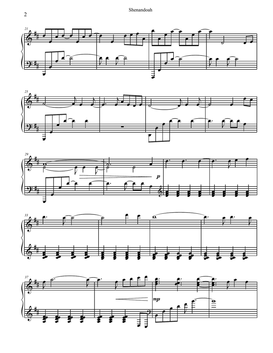 Shenandoah Piano Solo Piano Solo scores gallery preview page 2