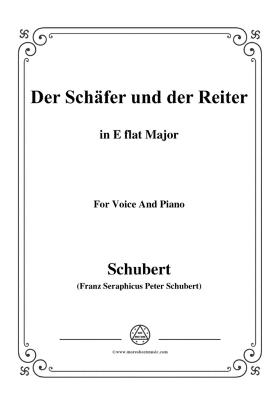 Schubert-Der Schäfer und der Reiter,in E flat Major,Op.13 No.1,for Voice and Piano Voice Solo scores gallery preview page 1