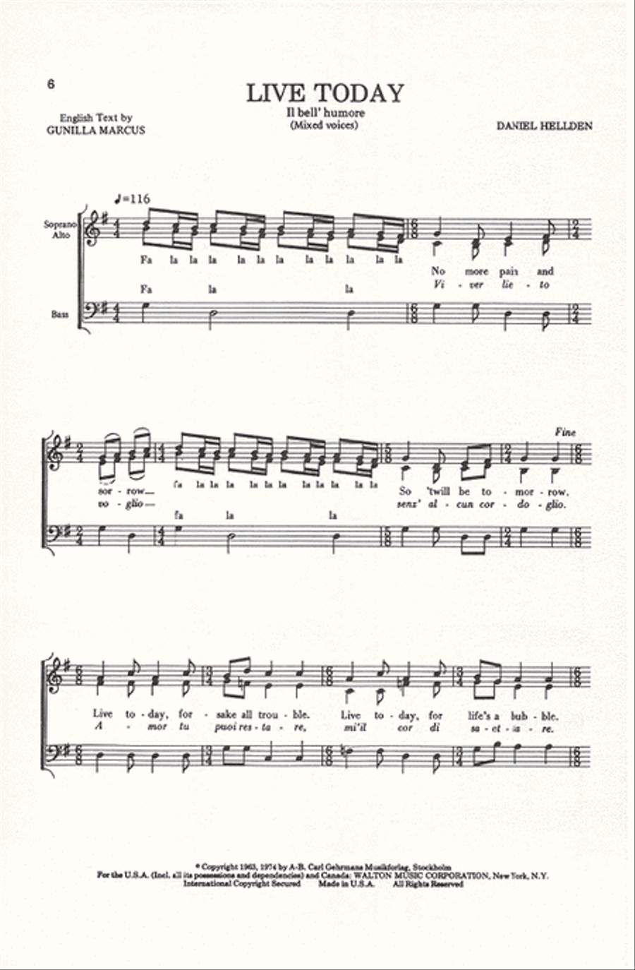 Three Choral Pastiches (1. Love Victorious, 2. Comfort, 3. Live Today 4-Part scores gallery preview page 5