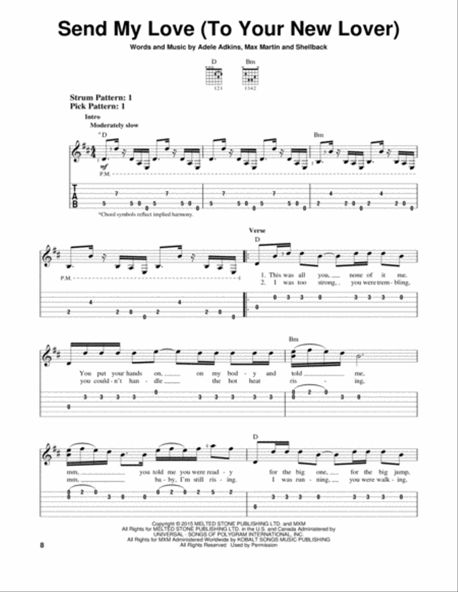 Send My Love (To Your New Lover) Acoustic Guitar scores gallery preview page 1