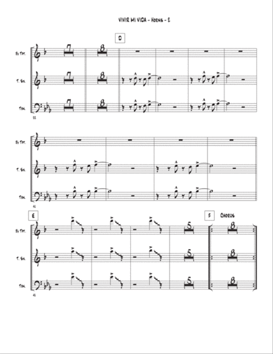 Vivir Mi Vida Tenor Saxophone scores gallery preview page 2