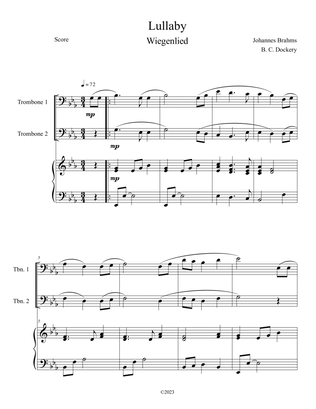 Brahms's Lullaby (Trombone Duet with Piano Accompaniment)