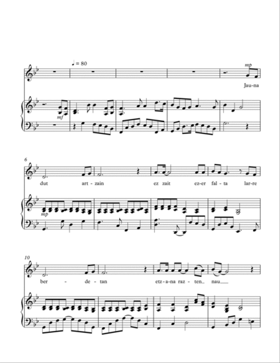Jauna Dut Artzain Tenor Voice scores gallery preview page 2