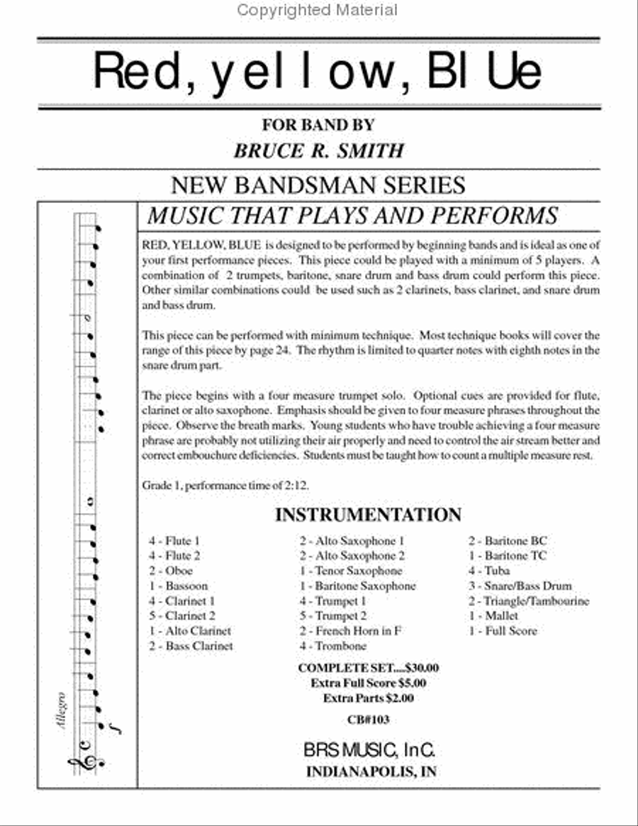Red, Yellow, Blue Red, Yellow, Blue Concert Band scores gallery preview page 2