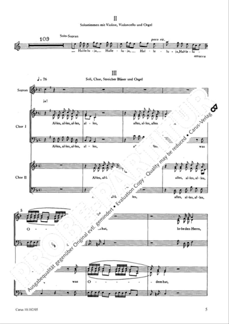 Psalm 150 (Der 150. Psalm) Unison Choir scores gallery preview page 6
