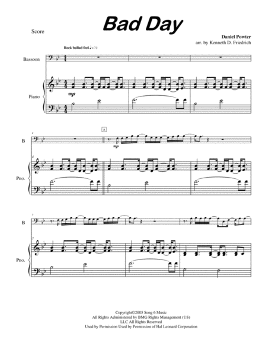 Bad Day Bassoon scores gallery preview page 1