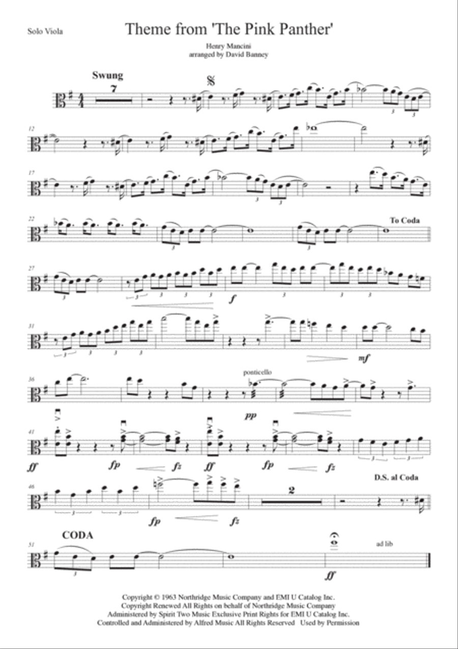 The Pink Panther String Orchestra scores gallery preview page 5