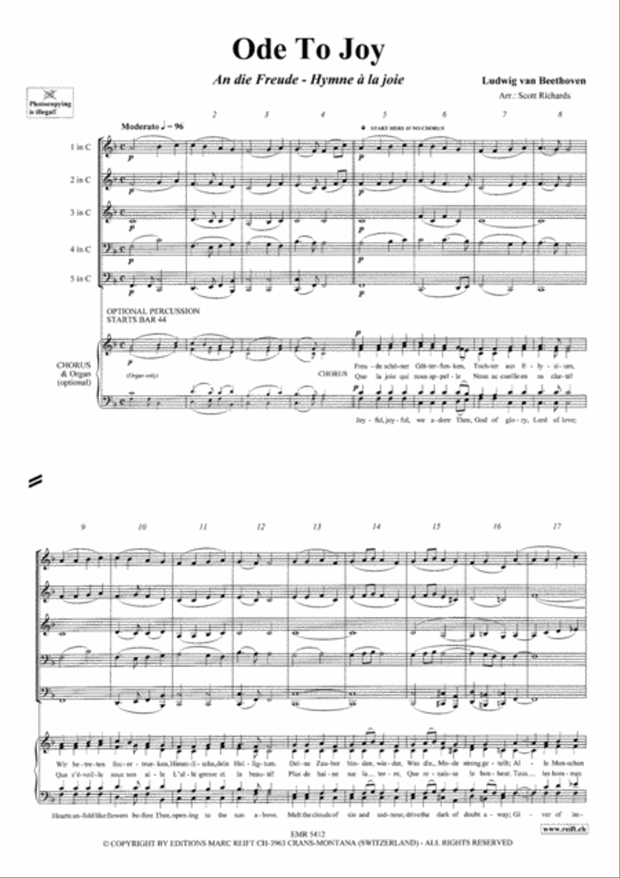 Ode To Joy Concert Band scores gallery preview page 3