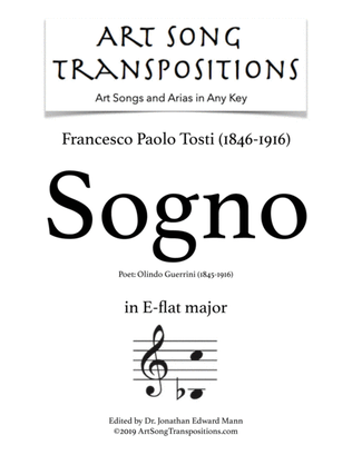 Book cover for TOSTI: Sogno (transposed to E-flat major)